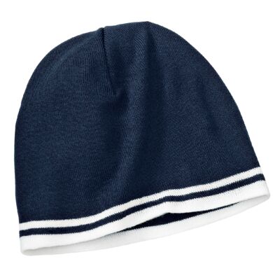 Fine Knit Skull Cap with Stripes Thumbnail