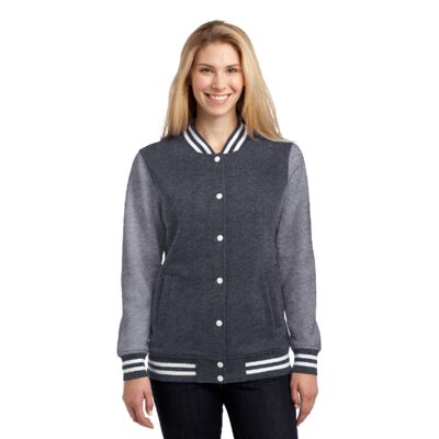 Ladies Fleece Letterman Jacket Thumbnail