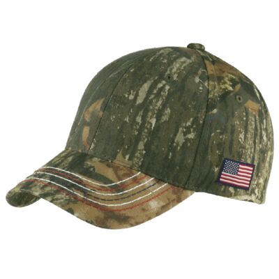 Americana Contrast Stitch Camouflage Cap Thumbnail