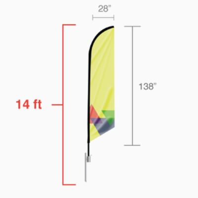 14 ft Angled Feather Flag (Double Sided Print) Thumbnail